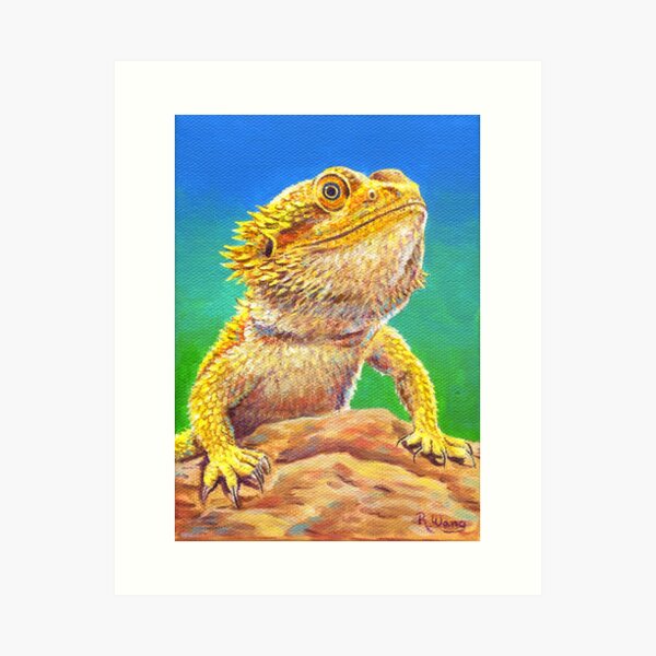 Bearded Dragon Lizard Portrait Art Print