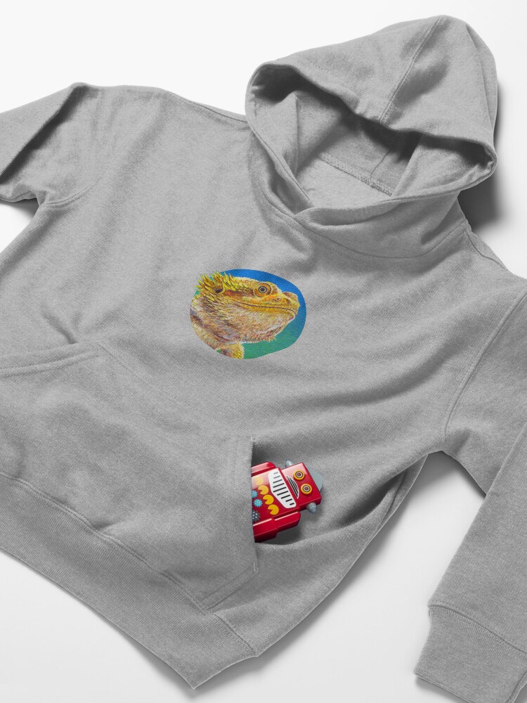 Thumbnail 4 of 5, Kids Pullover Hoodie, Bearded Dragon Lizard Portrait designed and sold by Rebecca Wang.
