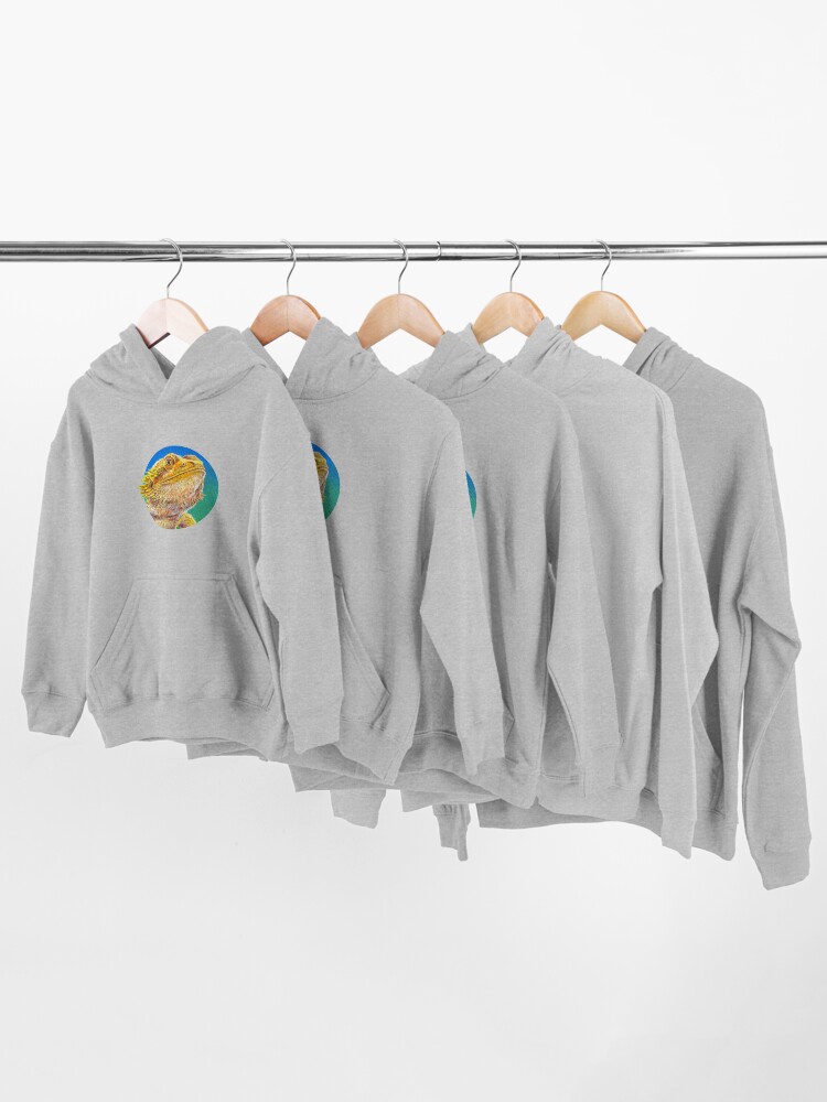 Kids Pullover Hoodie, Bearded Dragon Lizard Portrait designed and sold by Rebecca Wang