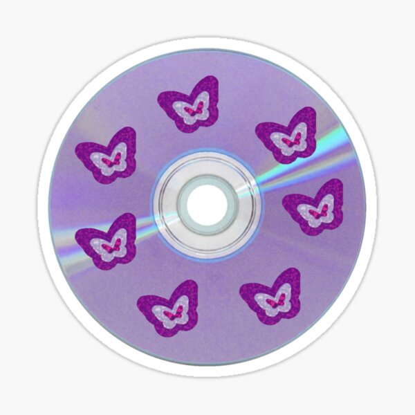 purple butterfly y2k cd sticker by missdesigner redbubble