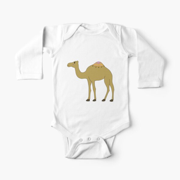 Camel Illustration Long Sleeve Baby One-Piece