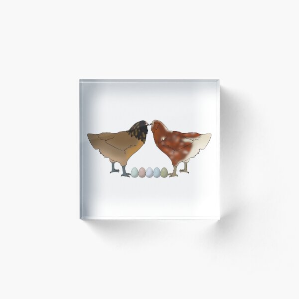 Easter Eggers and Egg Rainbow Acrylic Block