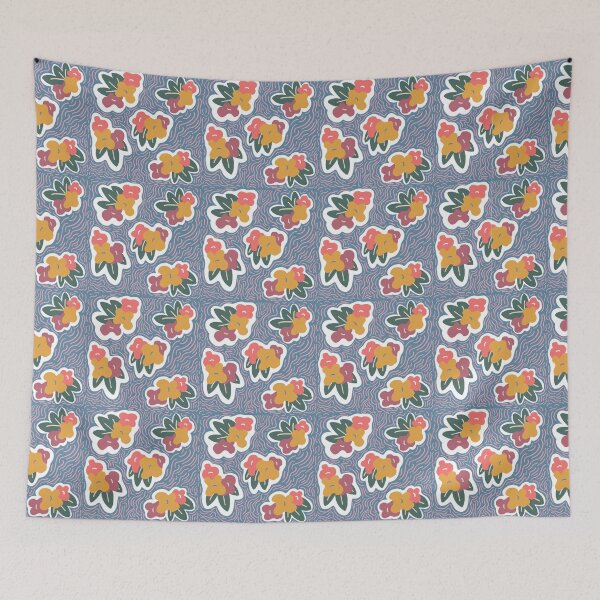 Item preview, Flower Bundles Blue Pattern designed and sold by yvonnezstudios.