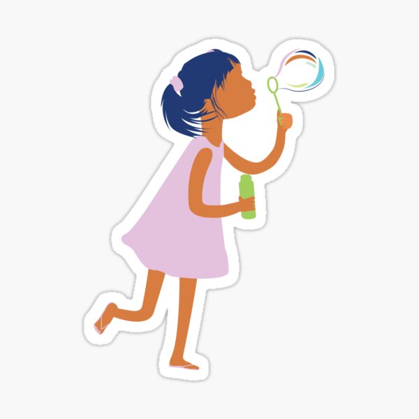 Girl Blowing Bubbles Sticker By Melissa Cole Redbubble 6473