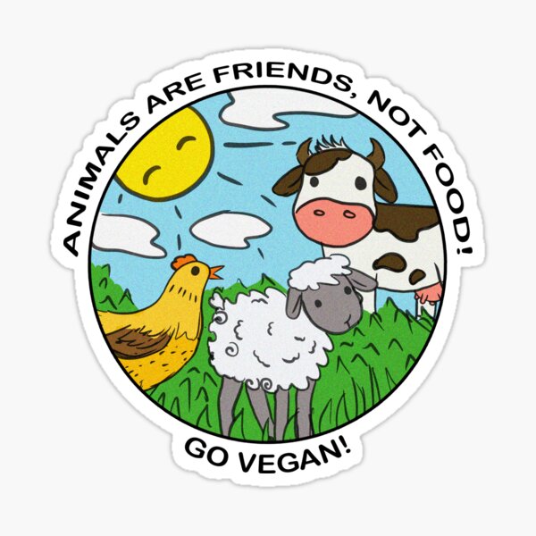 Item preview, Animals are friends, not food. Go vegan! designed and sold by colorartboxs.