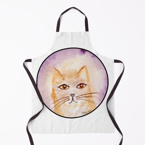 Item preview, Orange Gold Cat on Purple Watercolor Cat designed and sold by Deromilly.