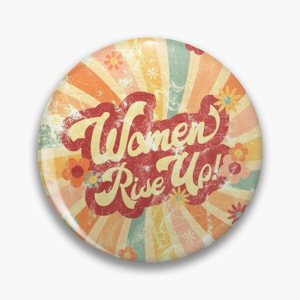 Item preview, "Women Rise Up!" Psychedelic Floral Retro 1970's Style Print designed and sold by XXRebellion.