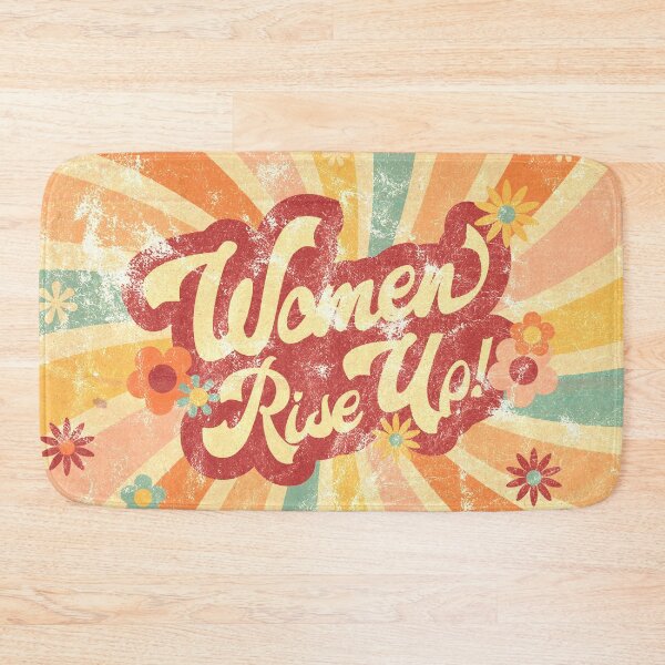 Item preview, "Women Rise Up!" Psychedelic Floral Retro 1970's Style Print designed and sold by XXRebellion.