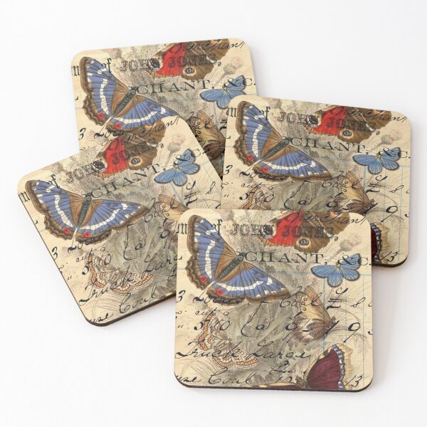Item preview, Vintage French Script and Butterflies designed and sold by Slh69.