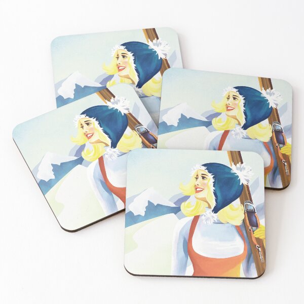 Item preview, "Apres Ski Canada" Cool Vintage Pinup Girl Skiing Poster Art designed and sold by The Whiskey Ginger Design Shop.