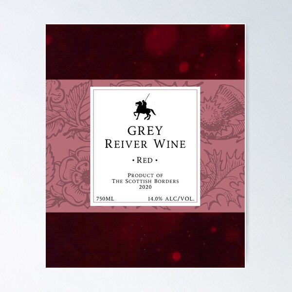 Item preview, GREY Red Wine Label | Border Reivers designed and sold by yourscotborders.