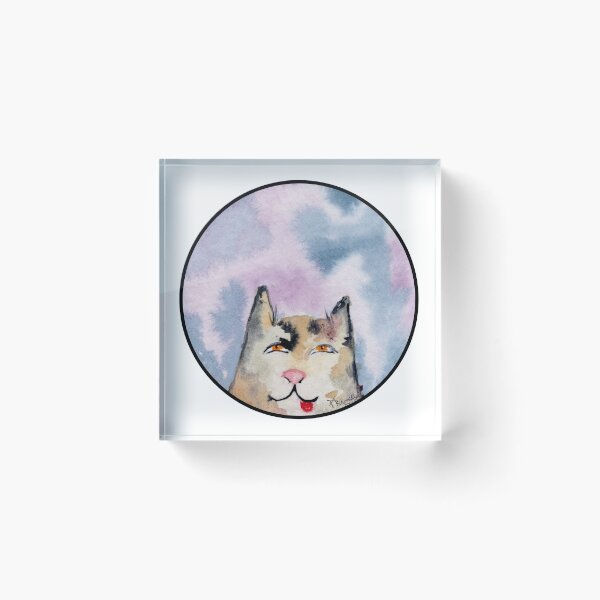Item preview, Derpy Cat Watercolor Portrait designed and sold by Deromilly.