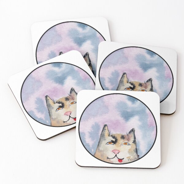 Item preview, Derpy Cat Watercolor Portrait designed and sold by Deromilly.