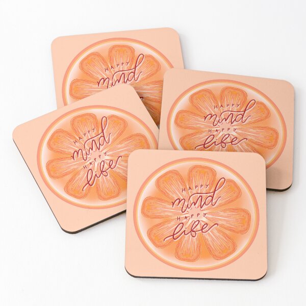 Item preview, Happy mind, happy life-grapefruit slice design designed and sold by Creative Colors99.