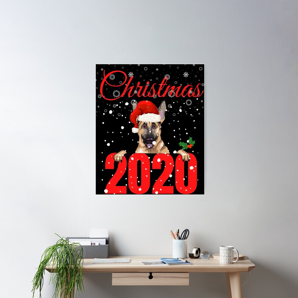 Christmas german shepherd hat cartoon