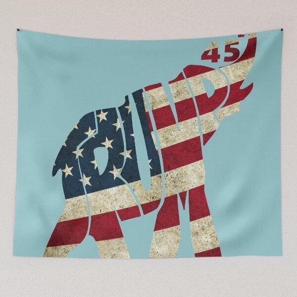 Item preview, Trump 45 squared, Trump 2020 45 Republican Election, Republican Elephant American flag distressed design designed and sold by A7med-Design.