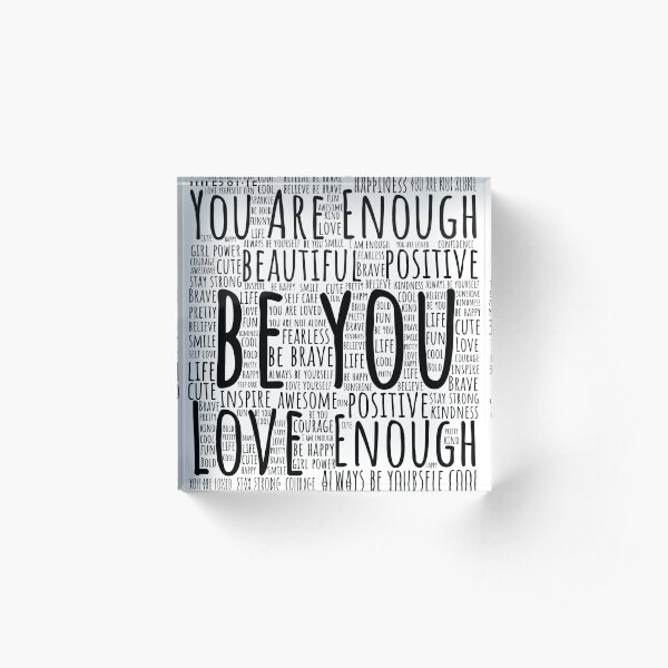 Motivational Word Art Acrylic Block