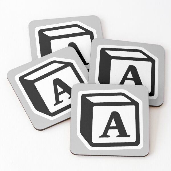 Letter "A" Block Personalised Monogram Coasters (Set of 4)