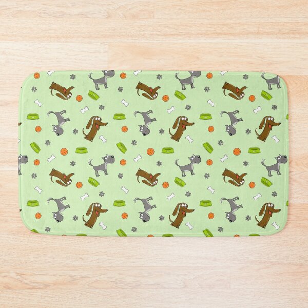 Item preview, pattern fabric card happy dogs are playing cute dogs	 designed and sold by IriSev.