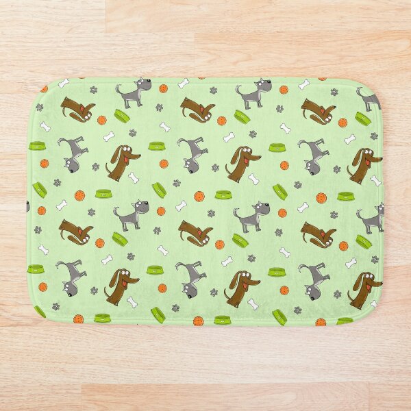 Item preview, pattern fabric card happy dogs are playing cute dogs	 designed and sold by IriSev.