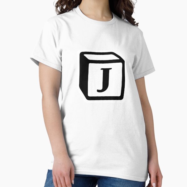 Letter "J" Block Personalised Monogram Classic T-Shirt
