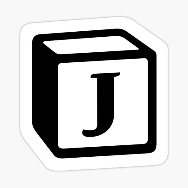 Letter "J" Block Personalised Monogram Sticker