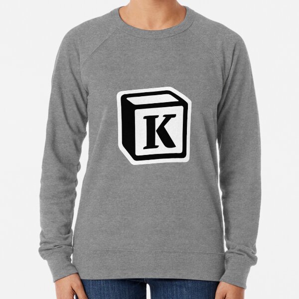 Letter "K" Block Personalised Monogram Lightweight Sweatshirt