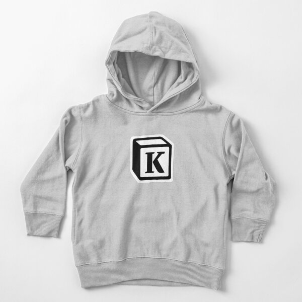 Letter "K" Block Personalised Monogram Toddler Pullover Hoodie