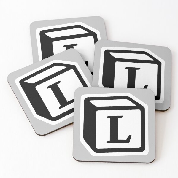 Letter "L" Block Personalised Monogram Coasters (Set of 4)