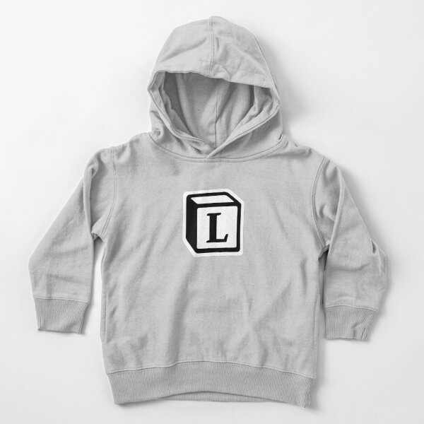 Letter "L" Block Personalised Monogram Toddler Pullover Hoodie