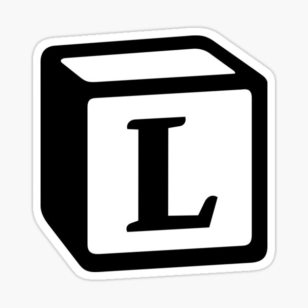 Letter "L" Block Personalised Monogram Sticker