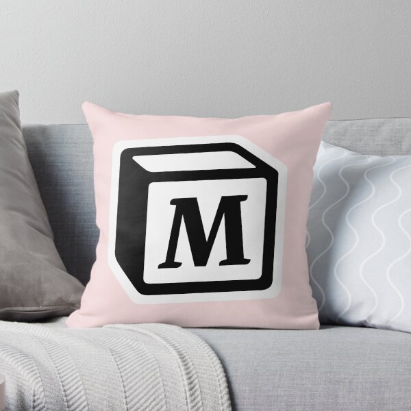 Letter "M" Block Personalised Monogram Throw Pillow