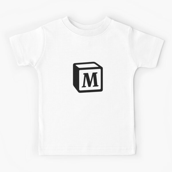 Letter "M" Block Personalised Monogram Kids T-Shirt