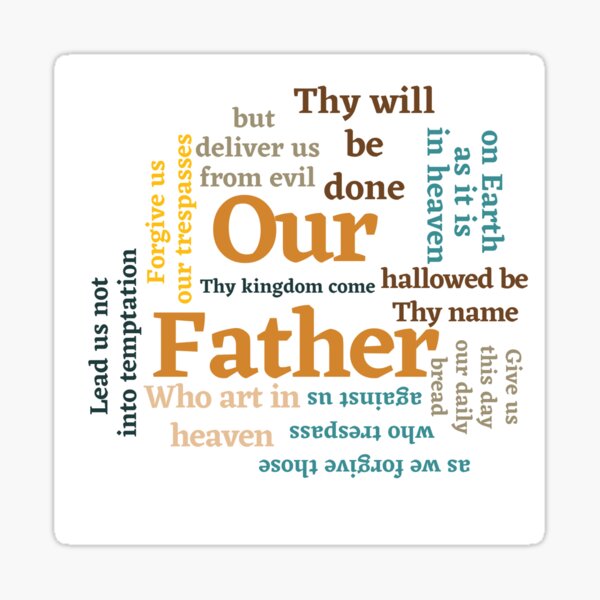 "The Lord's Prayer Word Cloud Autumnal Edit" Sticker by DeepLife