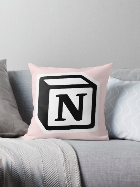 Letter "N" Block Personalised Monogram Throw Pillow