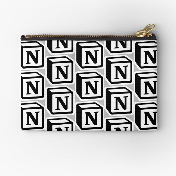 Letter "N" Block Personalised Monogram Zipper Pouch