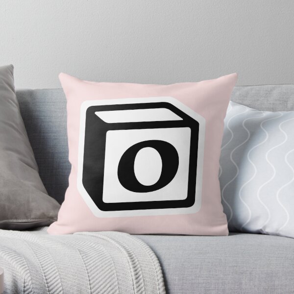 Letter "O" Block Personalised Monogram Throw Pillow