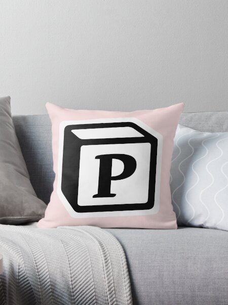Letter "P" Block Personalised Monogram Throw Pillow