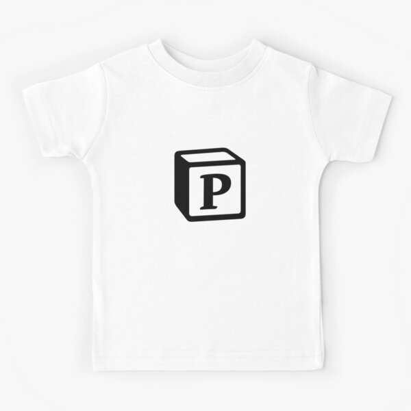 Letter "P" Block Personalised Monogram Kids T-Shirt