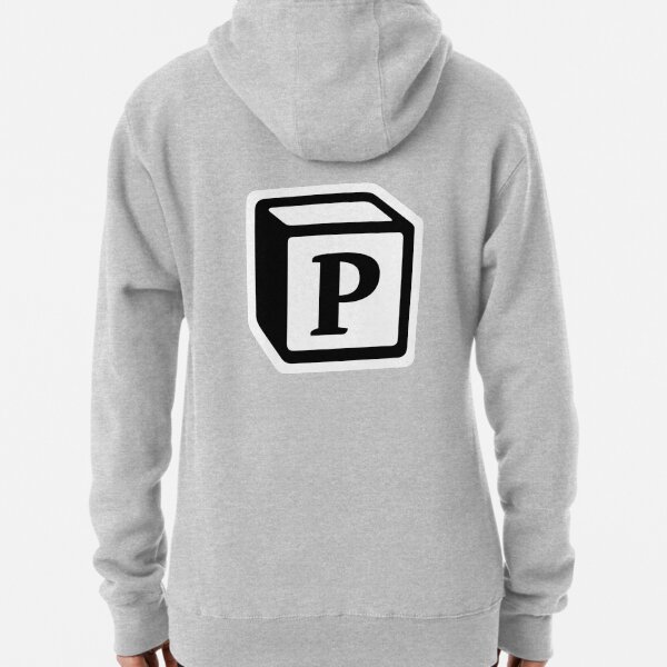 Letter "P" Block Personalised Monogram Pullover Hoodie