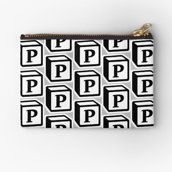 Letter "P" Block Personalised Monogram Zipper Pouch