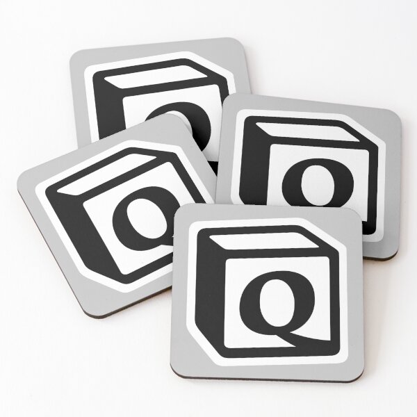 Letter "Q" Block Personalised Monogram Coasters (Set of 4)