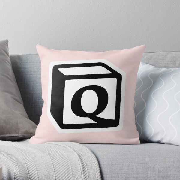 Letter "Q" Block Personalised Monogram Throw Pillow