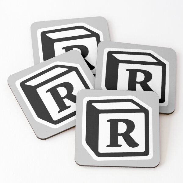 Letter "R" Block Personalised Monogram Coasters (Set of 4)
