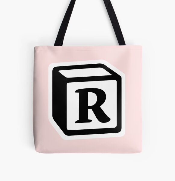 Letter "R" Block Personalised Monogram All Over Print Tote Bag