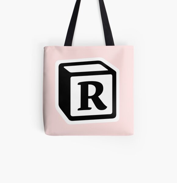 Letter "R" Block Personalised Monogram All Over Print Tote Bag