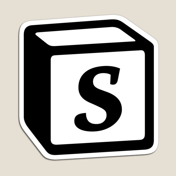 Letter "S" Block Personalised Monogram Magnet