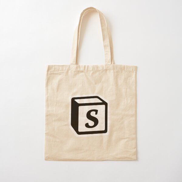 Letter "S" Block Personalised Monogram Cotton Tote Bag