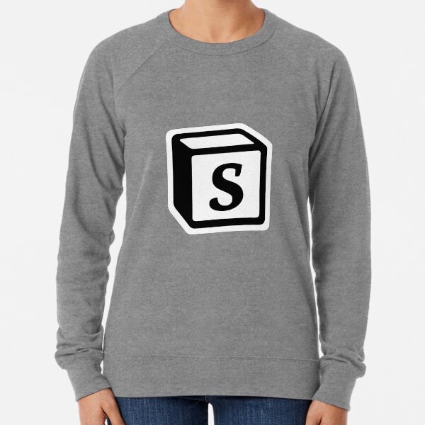 Letter "S" Block Personalised Monogram Lightweight Sweatshirt