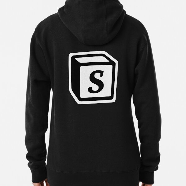 Letter "S" Block Personalised Monogram Pullover Hoodie